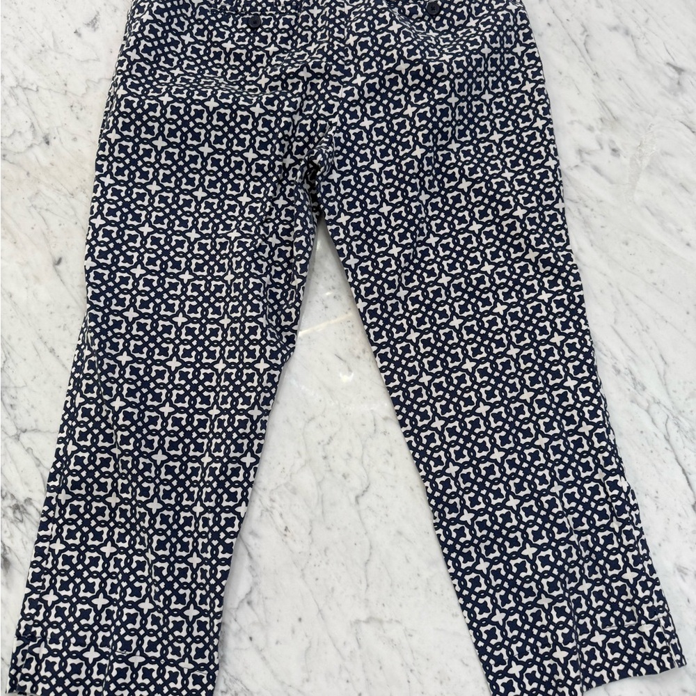 LAUNDRY by Shelli Segal Women’s Navy White Patterned Dress Pants Size 12 NWOT - Picture 3 of 3